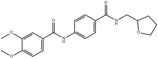 3,4-dimethoxy-N-(4-{[(tetrahydro-2-furanylmethyl)amino]carbonyl}phenyl)benzamide Struktur