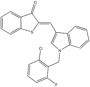 2-{[1-(2-chloro-6-fluorobenzyl)-1H-indol-3-yl]methylene}-1-benzothiophen-3(2H)-one Struktur