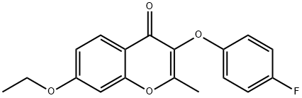 7-ethoxy-3-(4-fluorophenoxy)-2-methyl-4H-chromen-4-one Struktur