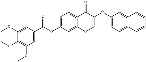 3-(2-naphthyloxy)-4-oxo-4H-chromen-7-yl 3,4,5-trimethoxybenzoate Struktur