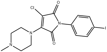 3-chloro-1-(4-iodophenyl)-4-(4-methyl-1-piperazinyl)-1H-pyrrole-2,5-dione Struktur