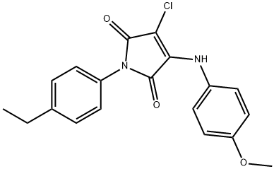 3-chloro-1-(4-ethylphenyl)-4-(4-methoxyanilino)-1H-pyrrole-2,5-dione Struktur