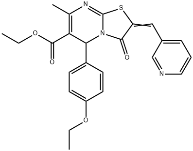 ethyl 5-(4-ethoxyphenyl)-7-methyl-3-oxo-2-(3-pyridinylmethylene)-2,3-dihydro-5H-[1,3]thiazolo[3,2-a]pyrimidine-6-carboxylate Struktur