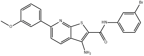 3-amino-N-(3-bromophenyl)-6-(3-methoxyphenyl)thieno[2,3-b]pyridine-2-carboxamide Struktur