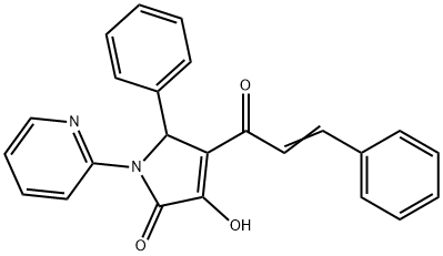 4-cinnamoyl-3-hydroxy-5-phenyl-1-(2-pyridinyl)-1,5-dihydro-2H-pyrrol-2-one Struktur