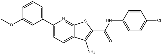 3-amino-N-(4-chlorophenyl)-6-(3-methoxyphenyl)thieno[2,3-b]pyridine-2-carboxamide Struktur