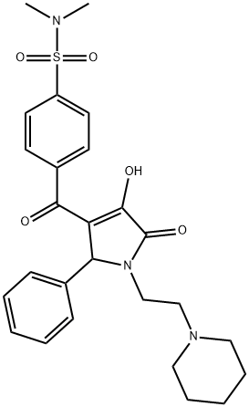 4-{[4-hydroxy-5-oxo-2-phenyl-1-(2-piperidin-1-ylethyl)-2,5-dihydro-1H-pyrrol-3-yl]carbonyl}-N,N-dimethylbenzenesulfonamide Struktur