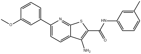 3-amino-6-(3-methoxyphenyl)-N-(3-methylphenyl)thieno[2,3-b]pyridine-2-carboxamide Struktur