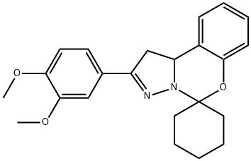 2'-(3,4-dimethoxyphenyl)-1',10'b-dihydrospiro(cyclohexane-1,5'-pyrazolo[1,5-c][1,3]benzoxazine) Struktur