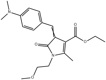 ethyl 4-[4-(dimethylamino)benzylidene]-1-(2-methoxyethyl)-2-methyl-5-oxo-4,5-dihydro-1H-pyrrole-3-carboxylate Struktur