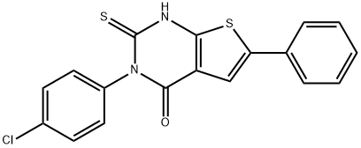 3-(4-chlorophenyl)-6-phenyl-2-thioxo-2,3-dihydrothieno[2,3-d]pyrimidin-4(1H)-one Struktur