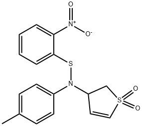 3-{4-methyl[(2-nitrophenyl)sulfanyl]anilino}-2,3-dihydrothiophene 1,1-dioxide Struktur