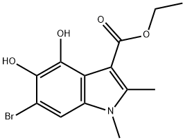 ethyl 6-bromo-4,5-dihydroxy-1,2-dimethyl-1H-indole-3-carboxylate Struktur