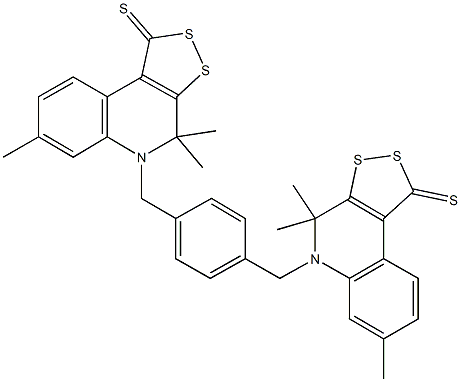 4,4,7-trimethyl-5-{4-[(4,4,7-trimethyl-1-thioxo-1,4-dihydro-5H-[1,2]dithiolo[3,4-c]quinolin-5-yl)methyl]benzyl}-4,5-dihydro-1H-[1,2]dithiolo[3,4-c]quinoline-1-thione Struktur