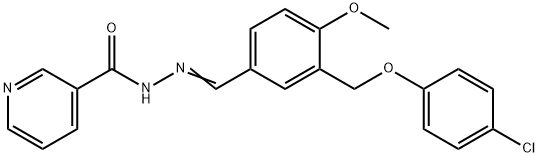 N'-{3-[(4-chlorophenoxy)methyl]-4-methoxybenzylidene}nicotinohydrazide Struktur