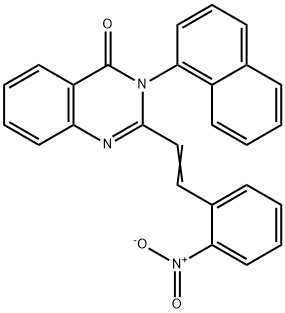 2-(2-{2-nitrophenyl}vinyl)-3-(1-naphthyl)-4(3H)-quinazolinone Struktur