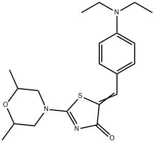 5-[4-(diethylamino)benzylidene]-2-(2,6-dimethyl-4-morpholinyl)-1,3-thiazol-4(5H)-one Struktur