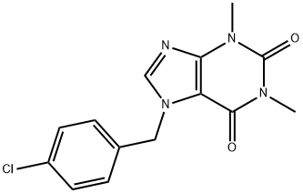 7-[(4-chlorophenyl)methyl]-1,3-dimethyl-3,7-dihydro-1H-purine-2,6-dione Struktur