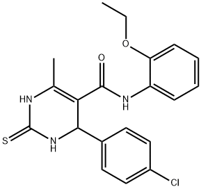 4-(4-chlorophenyl)-N-(2-ethoxyphenyl)-6-methyl-2-thioxo-1,2,3,4-tetrahydropyrimidine-5-carboxamide Struktur