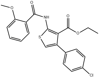 ethyl 4-(4-chlorophenyl)-2-[(2-methoxybenzoyl)amino]-3-thiophenecarboxylate Struktur