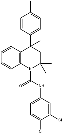 N-(3,4-dichlorophenyl)-2,2,4-trimethyl-4-(4-methylphenyl)-3,4-dihydro-1(2H)-quinolinecarboxamide Struktur