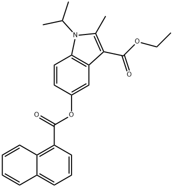 ethyl 1-isopropyl-2-methyl-5-(1-naphthoyloxy)-1H-indole-3-carboxylate Struktur