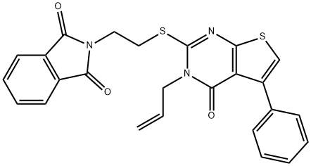 2-{2-[(3-allyl-4-oxo-5-phenyl-3,4-dihydrothieno[2,3-d]pyrimidin-2-yl)sulfanyl]ethyl}-1H-isoindole-1,3(2H)-dione Struktur