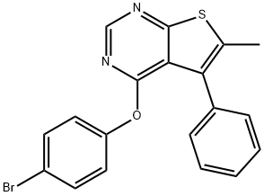 4-bromophenyl 6-methyl-5-phenylthieno[2,3-d]pyrimidin-4-yl ether Struktur