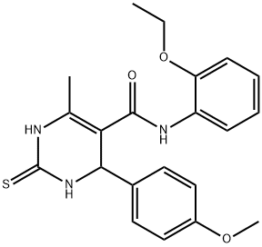 N-(2-ethoxyphenyl)-4-(4-methoxyphenyl)-6-methyl-2-thioxo-1,2,3,4-tetrahydropyrimidine-5-carboxamide Struktur