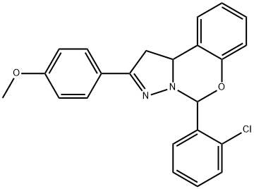 4-[5-(2-chlorophenyl)-1,10b-dihydropyrazolo[1,5-c][1,3]benzoxazin-2-yl]phenyl methyl ether Struktur