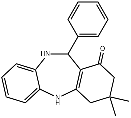 3,3-dimethyl-11-phenyl-2,3,4,5,10,11-hexahydro-1H-dibenzo[b,e][1,4]diazepin-1-one Struktur