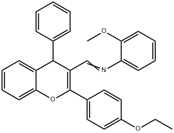 N-{[2-(4-ethoxyphenyl)-4-phenyl-4H-chromen-3-yl]methylene}-N-(2-methoxyphenyl)amine Struktur