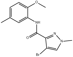 4-bromo-N-(2-methoxy-5-methylphenyl)-1-methyl-1H-pyrazole-3-carboxamide Struktur