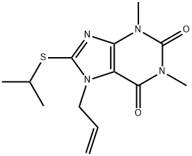 7-allyl-8-(isopropylthio)-1,3-dimethyl-3,7-dihydro-1H-purine-2,6-dione Struktur