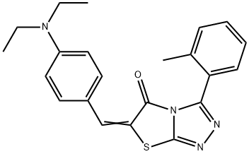 6-[4-(diethylamino)benzylidene]-3-(2-methylphenyl)[1,3]thiazolo[2,3-c][1,2,4]triazol-5(6H)-one Struktur