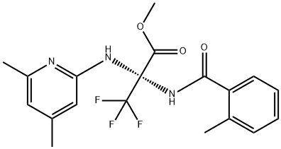 methyl 2-[(4,6-dimethyl-2-pyridinyl)amino]-3,3,3-trifluoro-2-[(2-methylbenzoyl)amino]propanoate Struktur