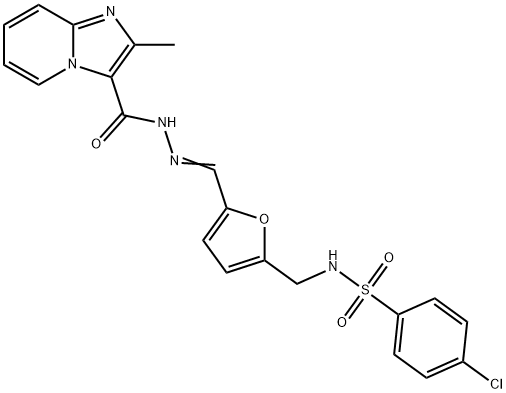 4-chloro-N-[(5-{2-[(2-methylimidazo[1,2-a]pyridin-3-yl)carbonyl]carbohydrazonoyl}-2-furyl)methyl]benzenesulfonamide Struktur