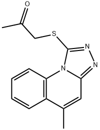 1-[(5-methyl[1,2,4]triazolo[4,3-a]quinolin-1-yl)sulfanyl]acetone Struktur