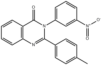 3-{3-nitrophenyl}-2-(4-methylphenyl)-4(3H)-quinazolinone Struktur