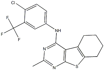 N-[4-chloro-3-(trifluoromethyl)phenyl]-2-methyl-5,6,7,8-tetrahydro[1]benzothieno[2,3-d]pyrimidin-4-amine Struktur