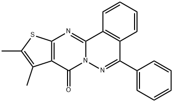 9,10-dimethyl-5-phenyl-8H-thieno[2',3':4,5]pyrimido[2,1-a]phthalazin-8-one Struktur