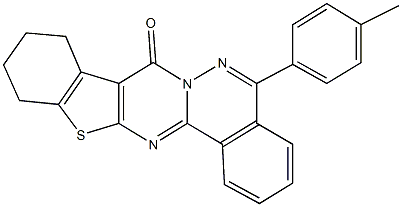 5-(4-methylphenyl)-9,10,11,12-tetrahydro-8H-[1]benzothieno[2',3':4,5]pyrimido[2,1-a]phthalazin-8-one Struktur