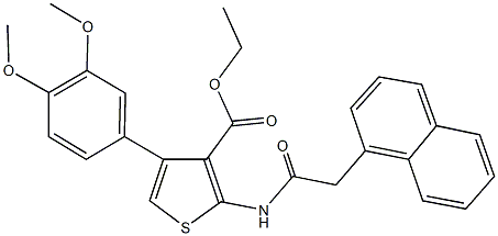 ethyl 4-(3,4-dimethoxyphenyl)-2-[(1-naphthylacetyl)amino]-3-thiophenecarboxylate Struktur