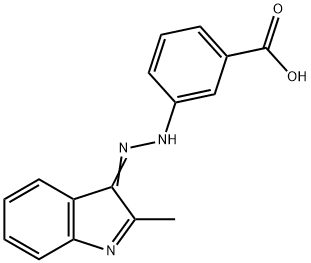 3-[2-(2-methyl-3H-indol-3-ylidene)hydrazino]benzoic acid Struktur