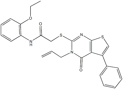 2-[(3-allyl-4-oxo-5-phenyl-3,4-dihydrothieno[2,3-d]pyrimidin-2-yl)sulfanyl]-N-(2-ethoxyphenyl)acetamide Struktur