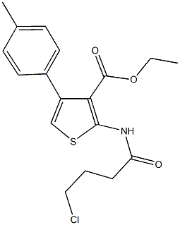 ethyl 2-[(4-chlorobutanoyl)amino]-4-(4-methylphenyl)-3-thiophenecarboxylate Struktur