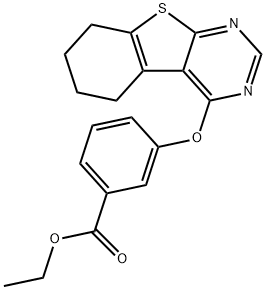 ethyl 3-(5,6,7,8-tetrahydro[1]benzothieno[2,3-d]pyrimidin-4-yloxy)benzoate Struktur