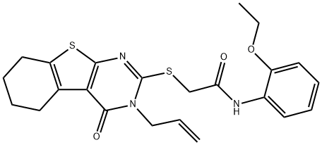 2-[(3-allyl-4-oxo-3,4,5,6,7,8-hexahydro[1]benzothieno[2,3-d]pyrimidin-2-yl)sulfanyl]-N-(2-ethoxyphenyl)acetamide Struktur