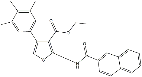 ethyl 2-(2-naphthoylamino)-4-(3,4,5-trimethylphenyl)-3-thiophenecarboxylate Struktur