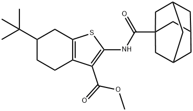 methyl 2-[(1-adamantylcarbonyl)amino]-6-tert-butyl-4,5,6,7-tetrahydro-1-benzothiophene-3-carboxylate Struktur